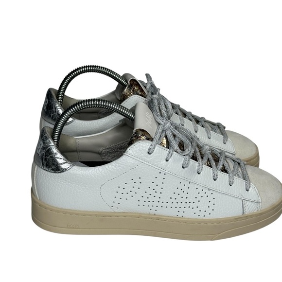 NWOT P448 Jack Perforated Low Top Sneaker in White/ Dakar. Sz: EU 38/US 8.5-9 - Picture 2 of 15
